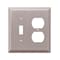 Amerelle Amerelle Century Brushed Nickel 2 gang Stamped Steel Duplex/Toggle Wall Plate 1 pk 163TDBN - alternate 1